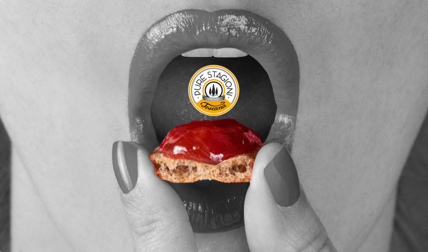 bocca marmellata rossa con logo